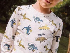 Παιδική Μπλούζα για Αγόρια Sergent Major Μπεζ Dinosaurs – ΛΕΥΚΟ