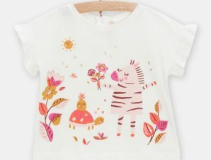Βρεφική Μπλούζα για Κορίτσια Spring Zebra – ΕΚΡΟΥ