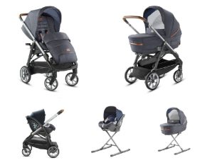 System Aptica Quattro Indigo Denim Full Kit with car seat Cab