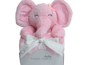 Κουβέρτα Fleece Αγκαλιάς (80×110) + Λούτρινο Makis Tselios Elephant Pink